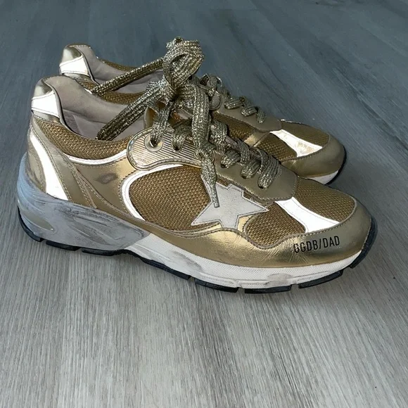 Golden Goose Nordstrom Dad Sneakers Golden Goose Hi Star White Leather Sparkly Stars Sneakers Shoes